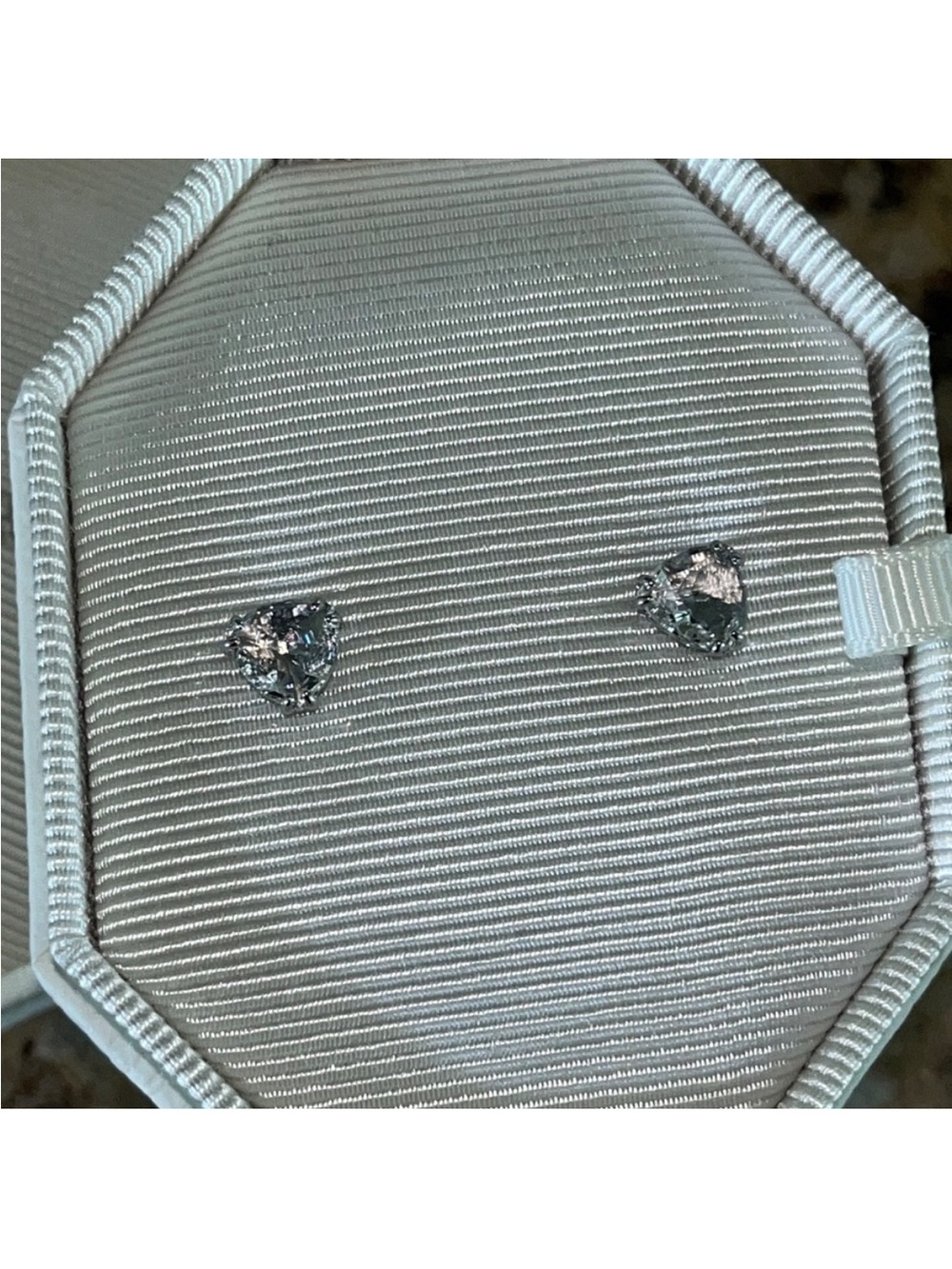 Swarovski Clear Heart Crystal Stud Earrings - White/Silver